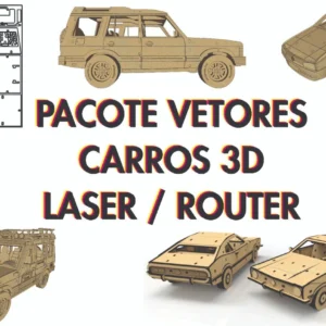 Pacote Vetores Dxf 3d Carros Corte