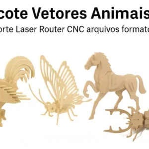 Animais 3D 2D Corte a Laser