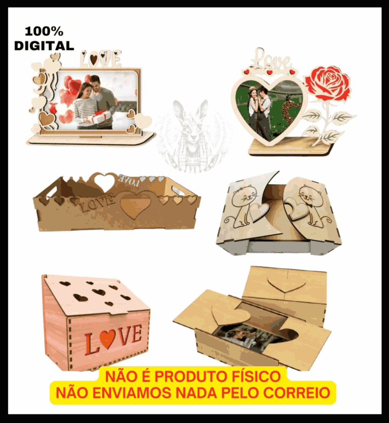 Pack Dia Dos Namorados Vetores Gravação E Corte Laser Mdf